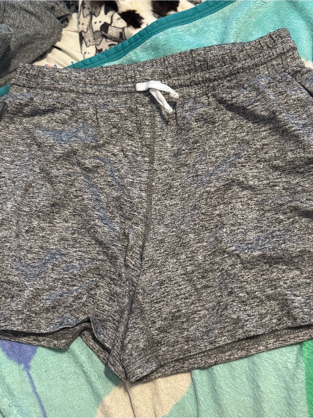 Woman Black Drawstring Lounge Shorts Pacific Trail Size M Zip Pocket Dual